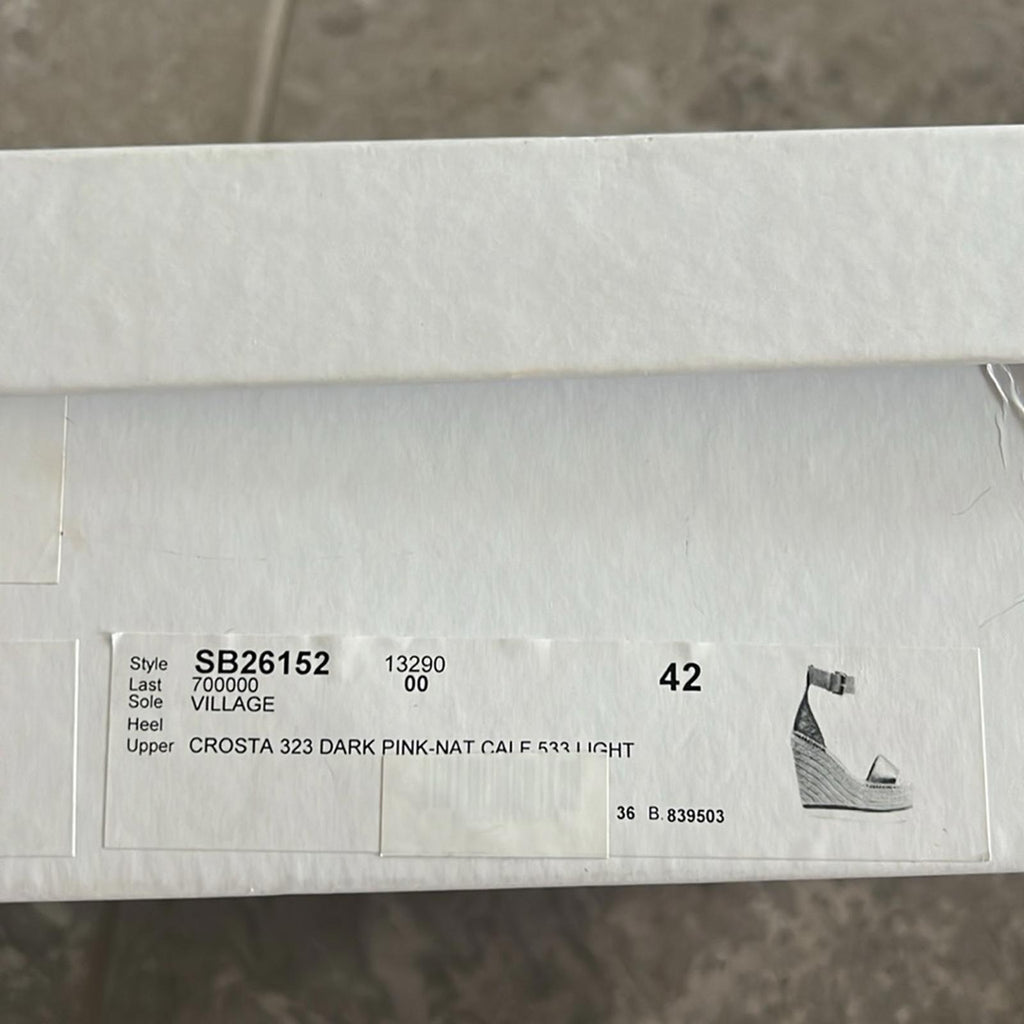See by Chloé Glyn Calf Leather Espadrille Platform Wedge Sandals, Size 42 NWT