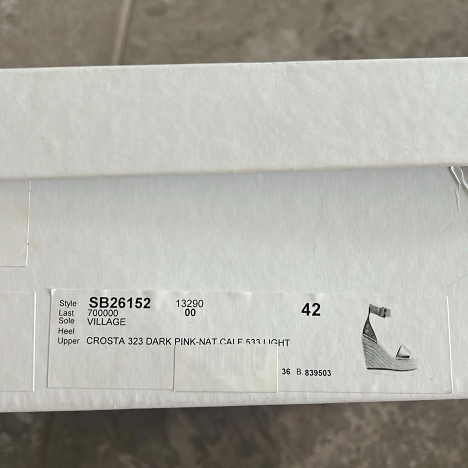 See by Chloé Glyn Calf Leather Espadrille Platform Wedge Sandals, Size 42 NWT