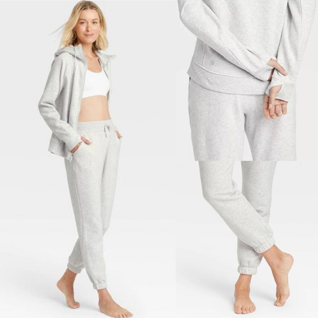 2-Piece Set All in Motion Fleece Joggers + Full Zip Hoodie Sweatshirt Size S NWT
