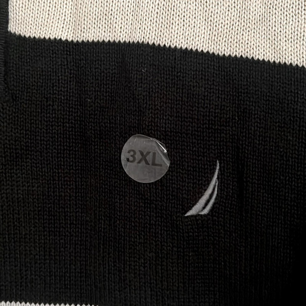Nautica Quarter-Zip Elbow Patch Mock Neck Sweater, Size 3XL NEW w/Tag