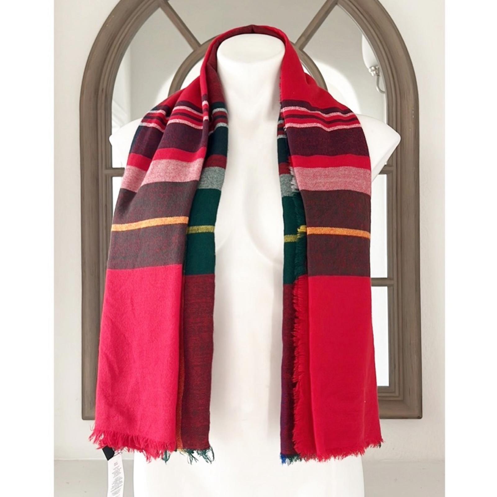 Lauren Ralph Lauren Woven Scarf, Red Plaid 126cm x 126cm NEW