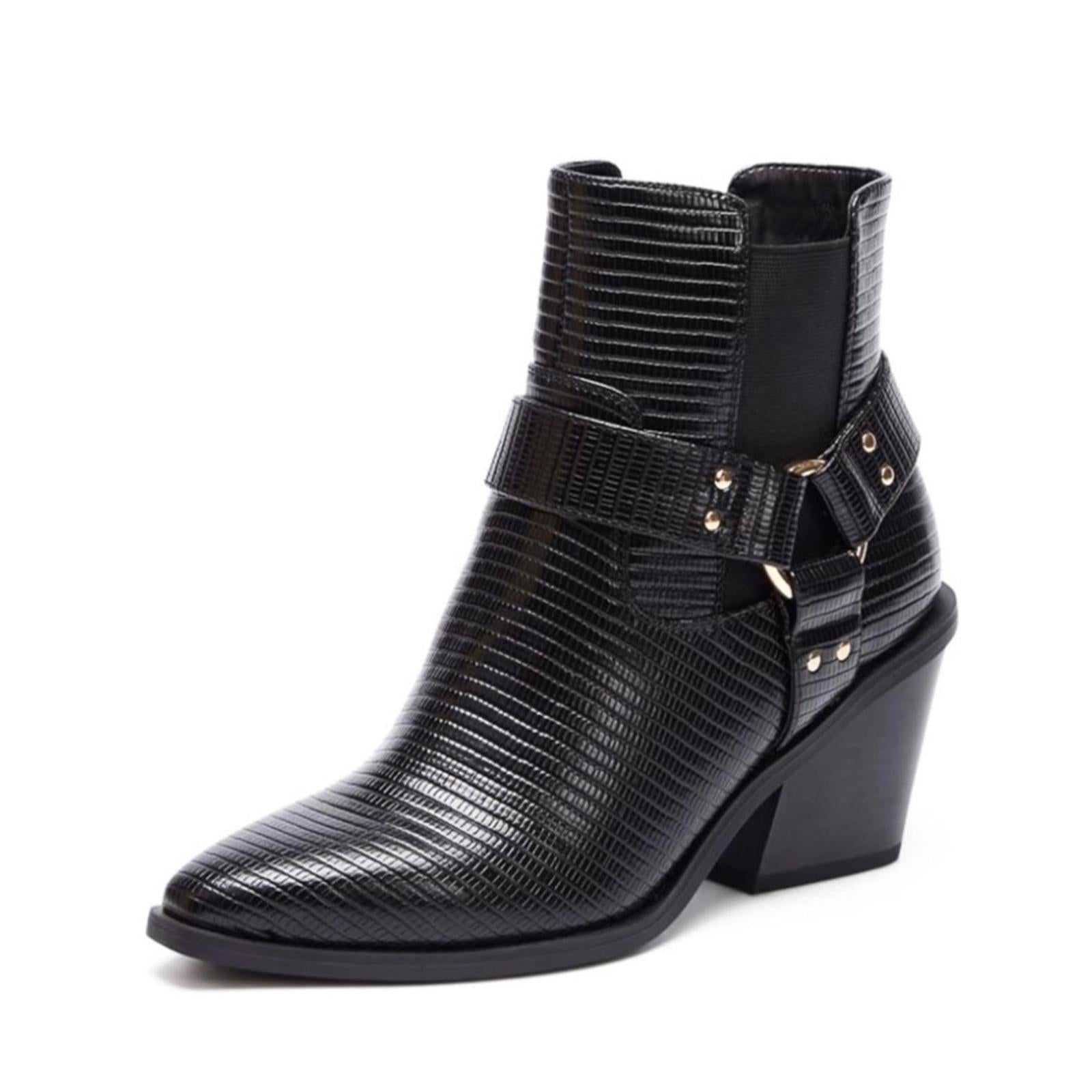 Shoe Dazzle Dasey Pointed Toe Cowgirl Ankle Boots Size US6, EU36.5 New w/o Box