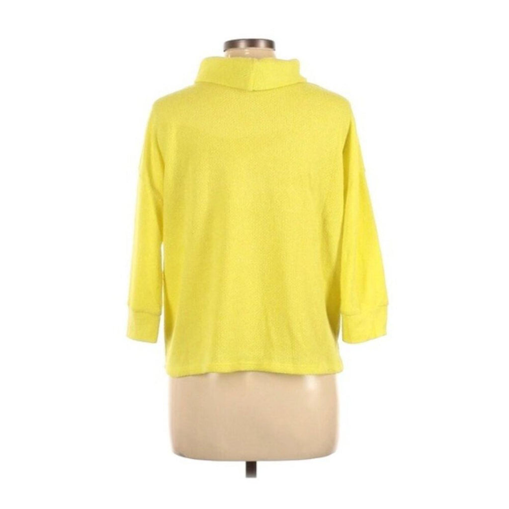 Lavish Knit Turtleneck Pullover Sweater in Lemon Yellow Size L NEW