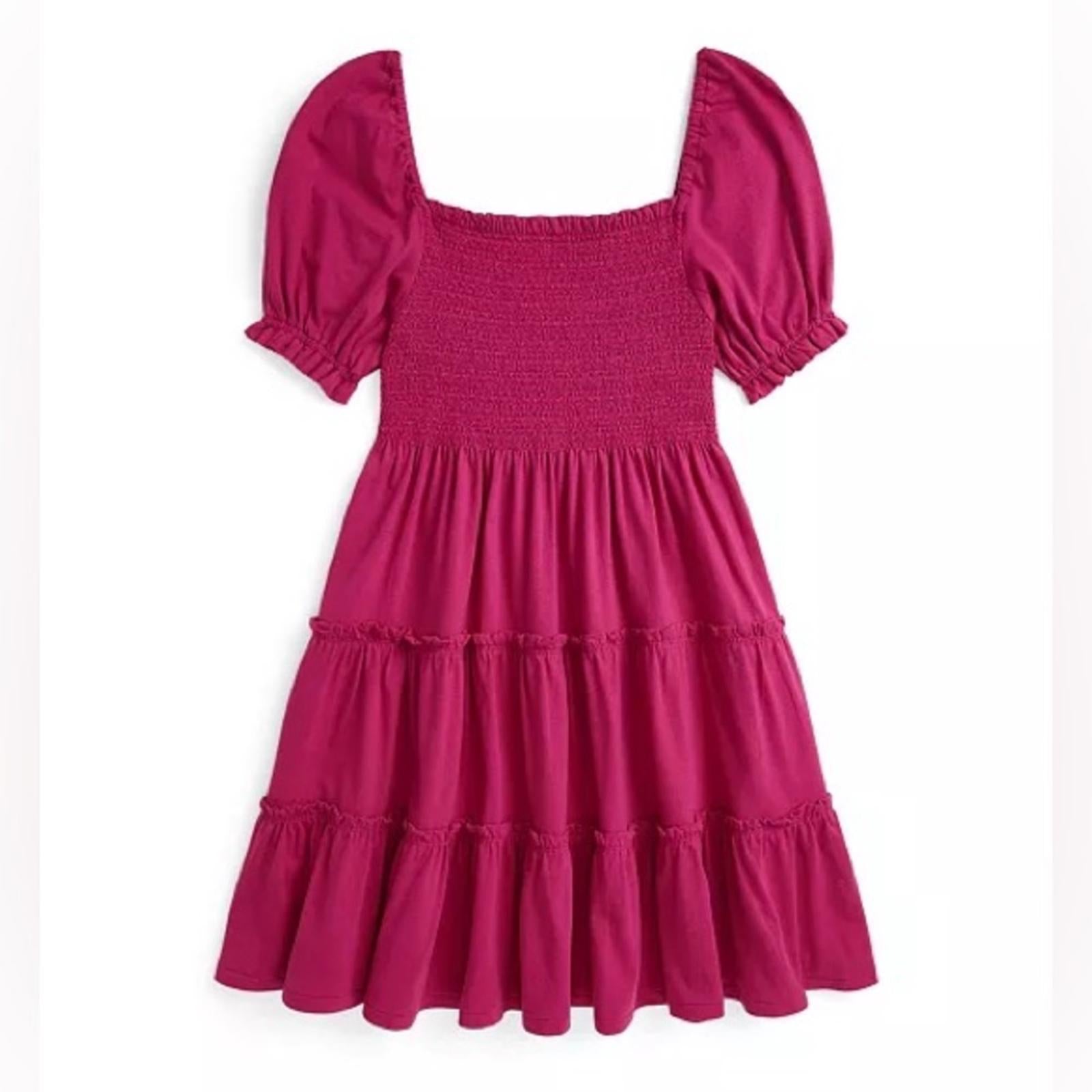 Polo Ralph Lauren Big Girls Smocked Cotton Jersey Dress in Pink, NWT, Size XL
