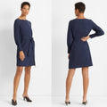 Club Monaco Button Sleeve Dress Robe in Navy/ Bleu Marine Size 2, New w/Tag $269