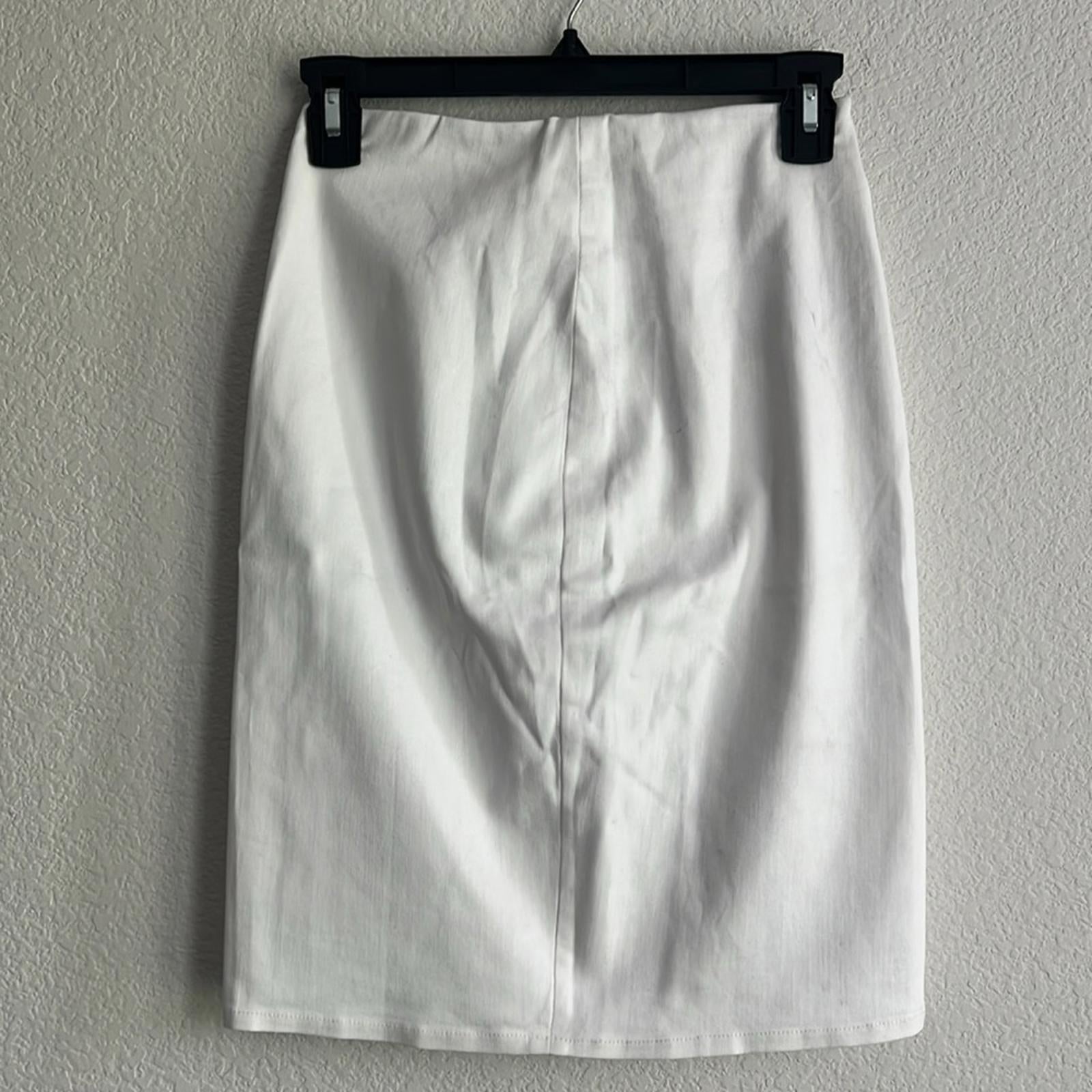 L'Agence Brandy Pull On Pencil Skirt in Coated White, NWT, Size XS $235