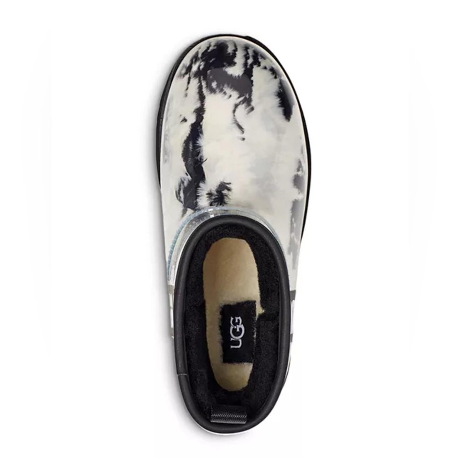 UGG Women's Classic Clear Marble Booties in White/Black, NWT, Size 7