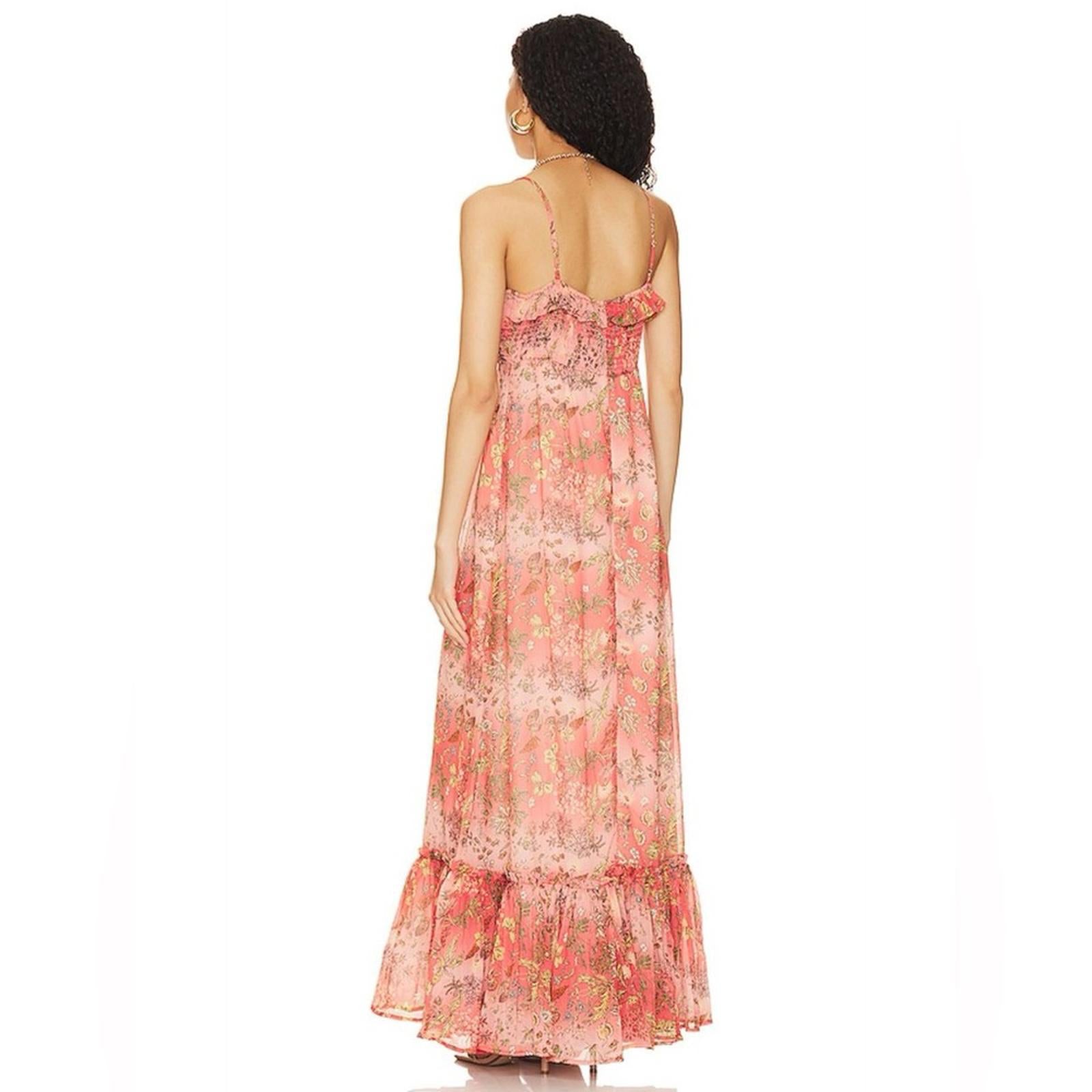 byTiMo Chiffon Sleeveless Ruffle Maxi Dress, Bright Field Size M New w/o Tag