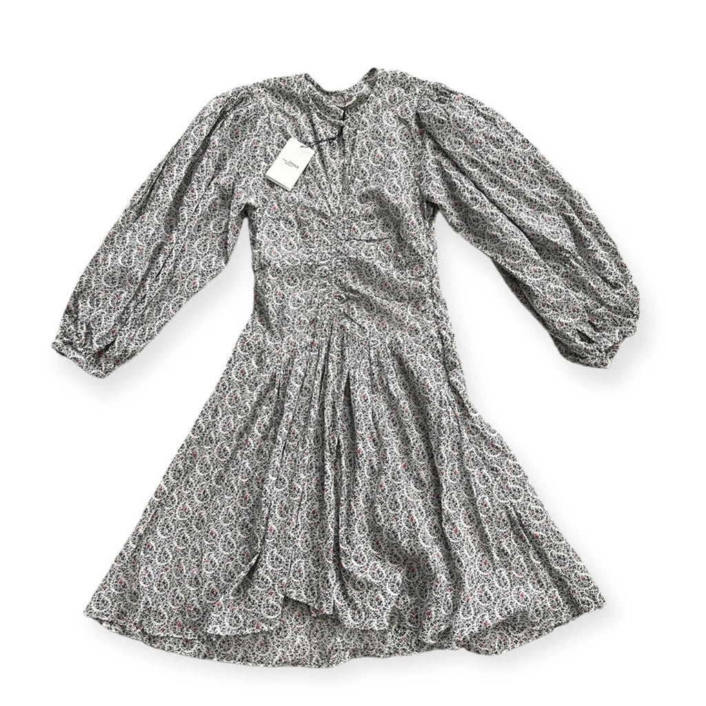Étoile Isabel Marant Marili Ruched Blouson-Sleeve Dress, Size US4|FR34 New w/Tag
