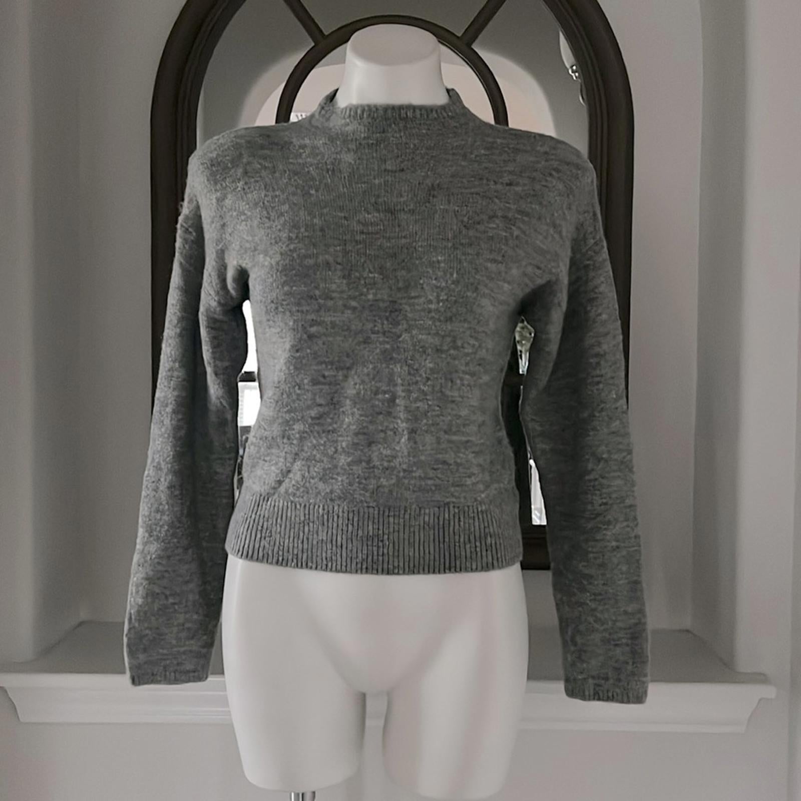 WAYF Wool-Blend Mock-neck Sweater in Light Grey, Size XS New w/Tag