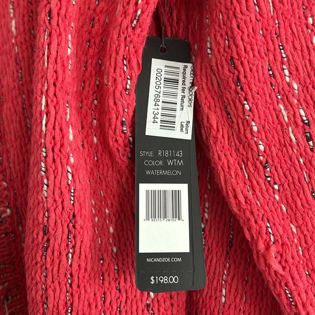 NIC+ZOE Fancy Fringe Jacket in Watermelon, Size XL New w/Tag
