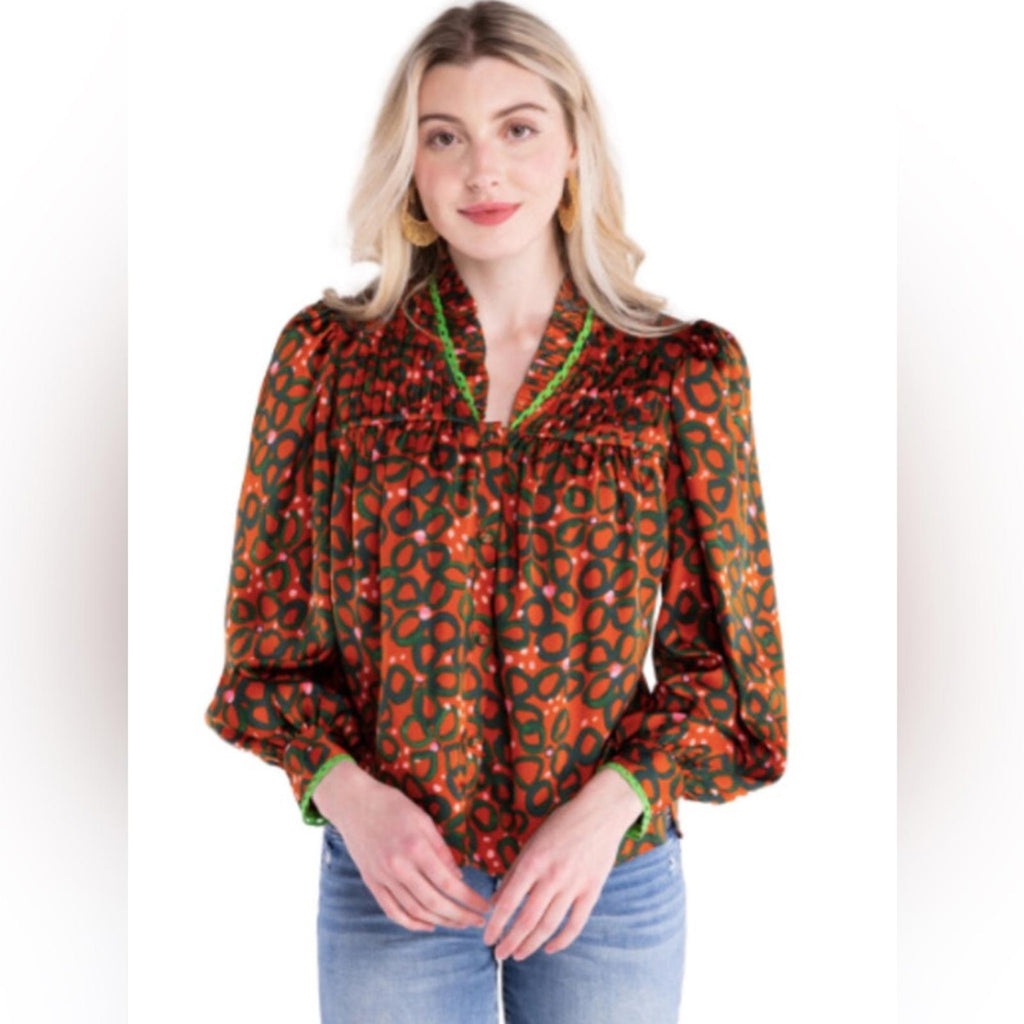 Alden Adair Oliver Top in Disco Floral Size S, New in Packaging
