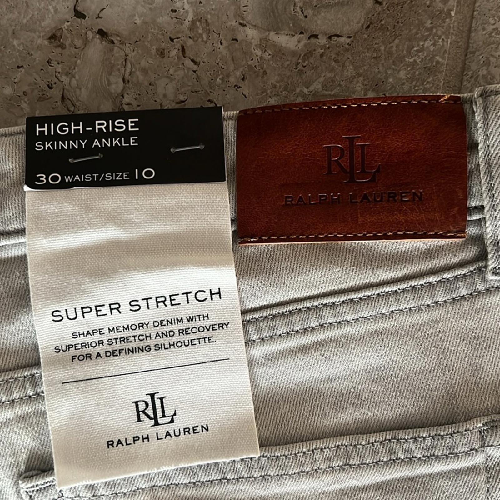 Lauren Ralph Lauren High Rise Skinny Ankle Jeans, Grey, Size 10 New w/Tag $99.5