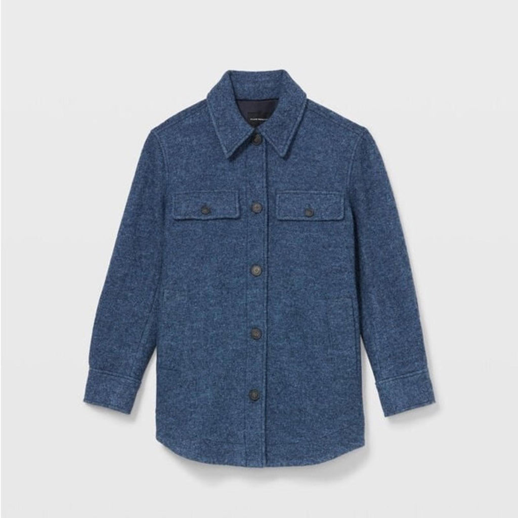 Club Monaco Cozy Shirt Jacket in Heather Blue, Size XL New w/Tag Retail $249