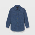 Club Monaco Cozy Shirt Jacket in Heather Blue, Size XL New w/Tag Retail $249