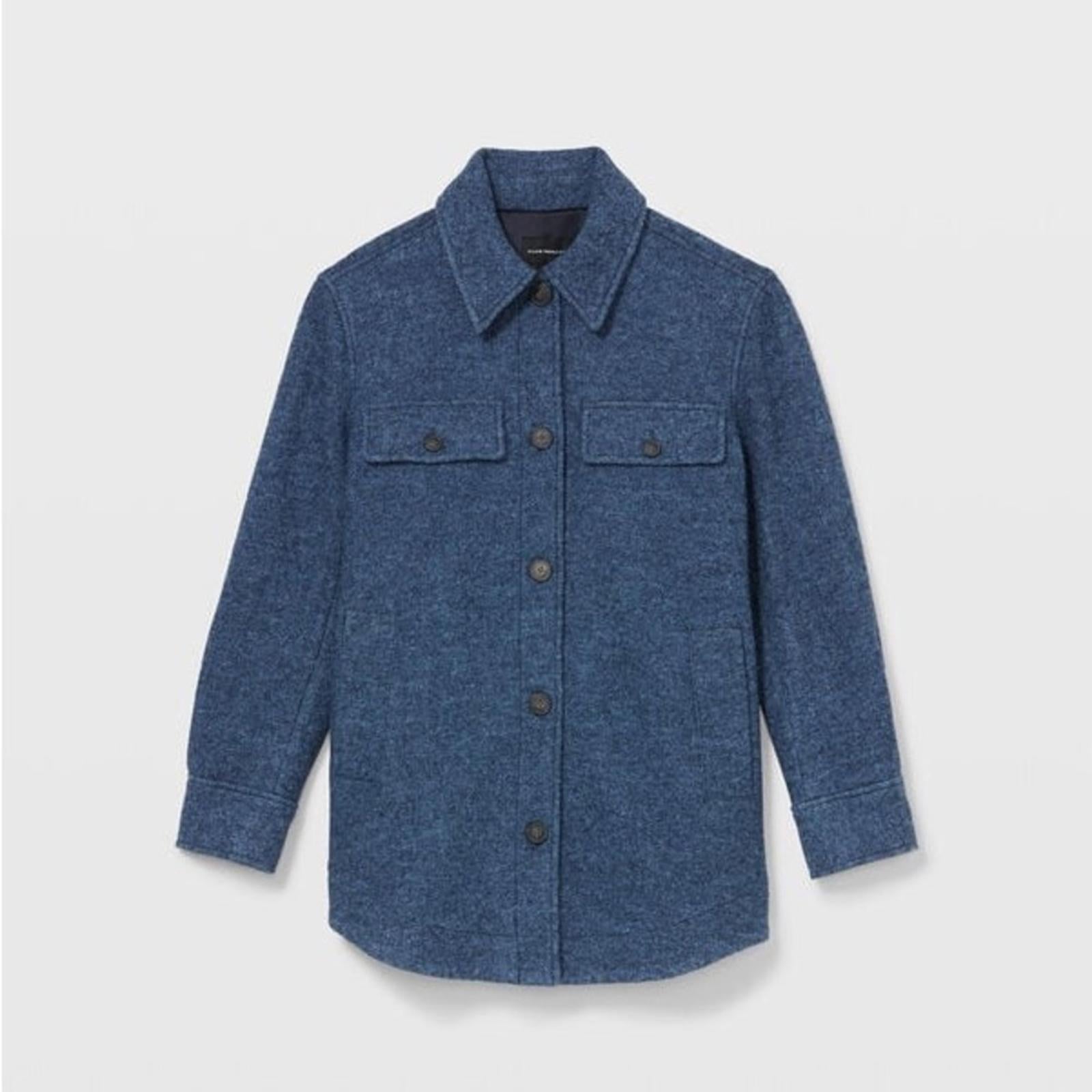 Club Monaco Cozy Shirt Jacket in Heather Blue, Size XL New w/Tag Retail $249