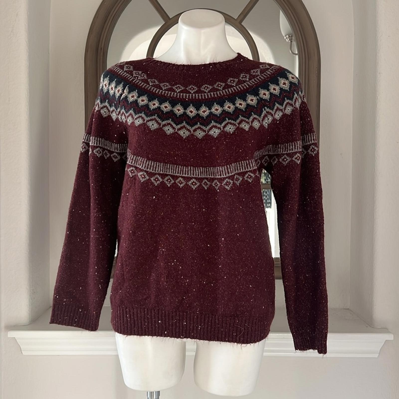 Weatherproof Vintage Fairisle Sweater in Wine, Size L EXCELLENT!