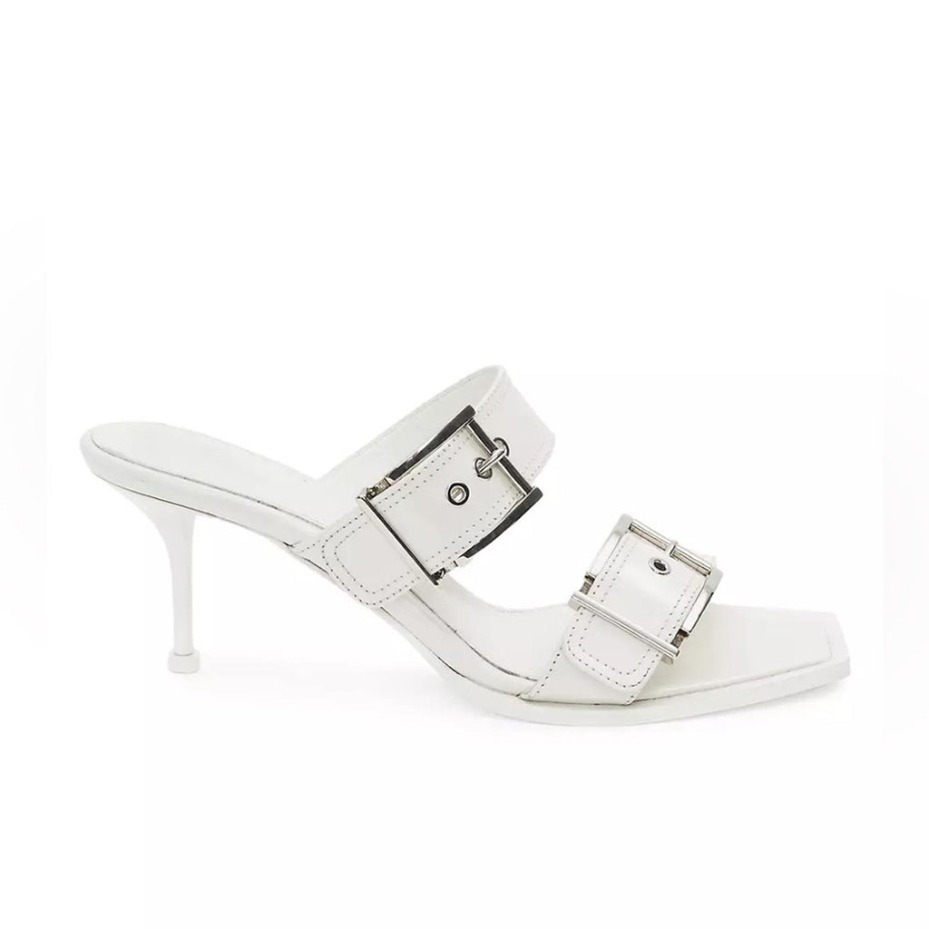 Alexander McQueen New Ivory/ Silver Size 37C New in Box Retail $1,090
