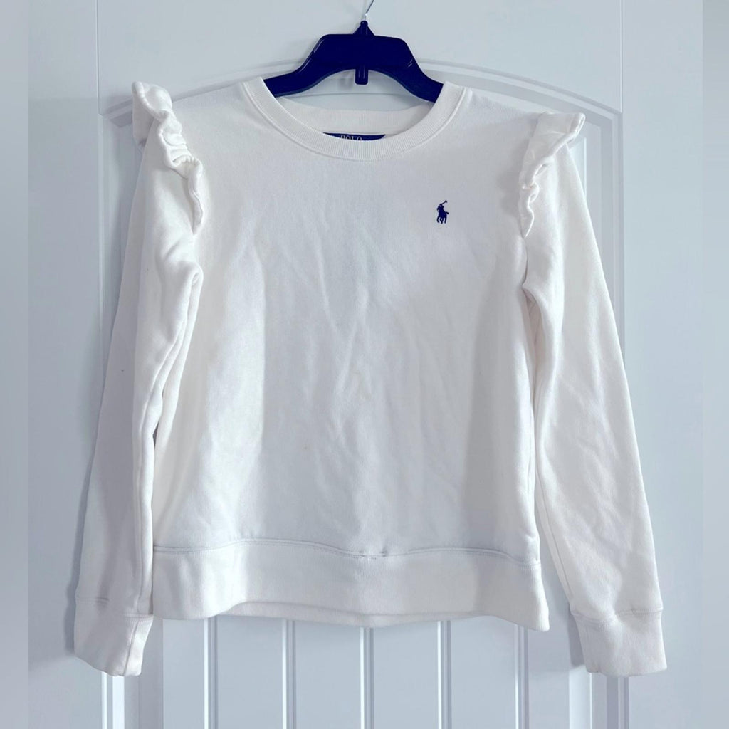 Polo Ralph Lauren Long Sleeve Ruffled Fleece Sweatshirt, Big Girls XL (16) NWT