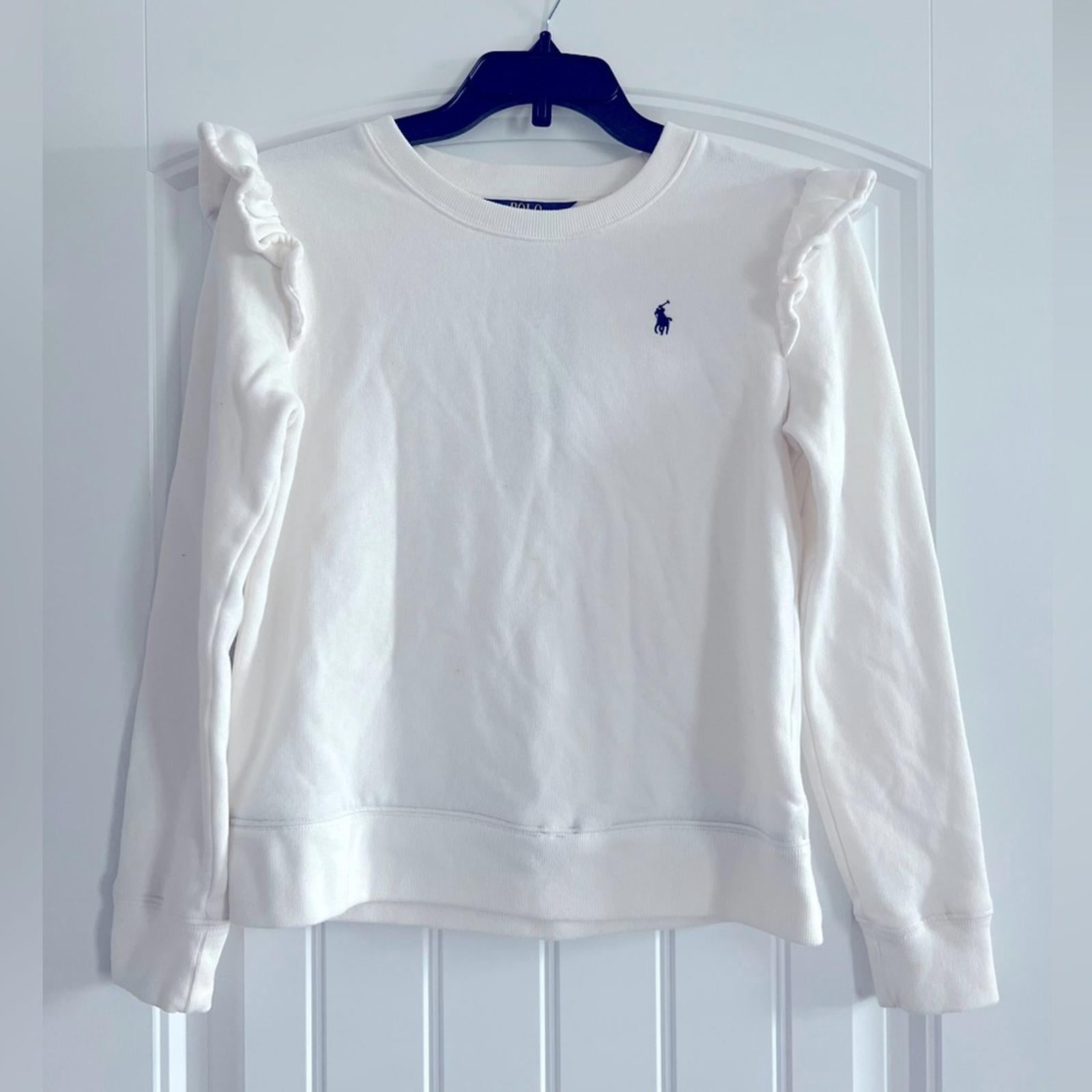 Polo Ralph Lauren Long Sleeve Ruffled Fleece Sweatshirt, Big Girls XL (16) NWT