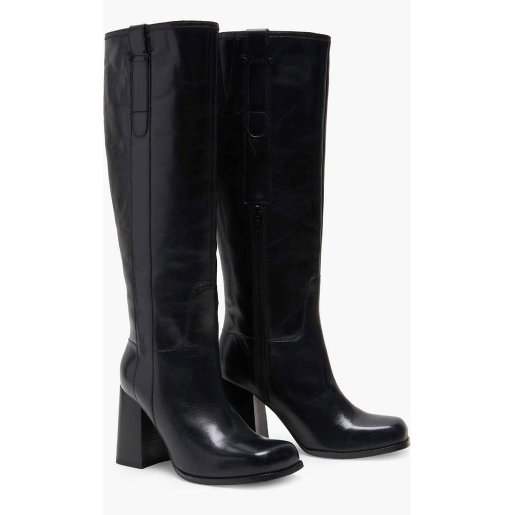 Free People Naomi Tall Leather Boots, Black, Size 6.5 New w/Tag, w/o Box
