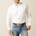 Ariat Solid Twill Classic Fit Shirt in White, Size S