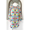 NWT Mara Hoffman Compass Long Sleeve Geometric Print Dress Size L New w/Tag $264