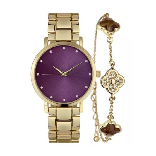 INC Gold-Tone Bracelet Watch 38mm & Bracelet Set, New in Box