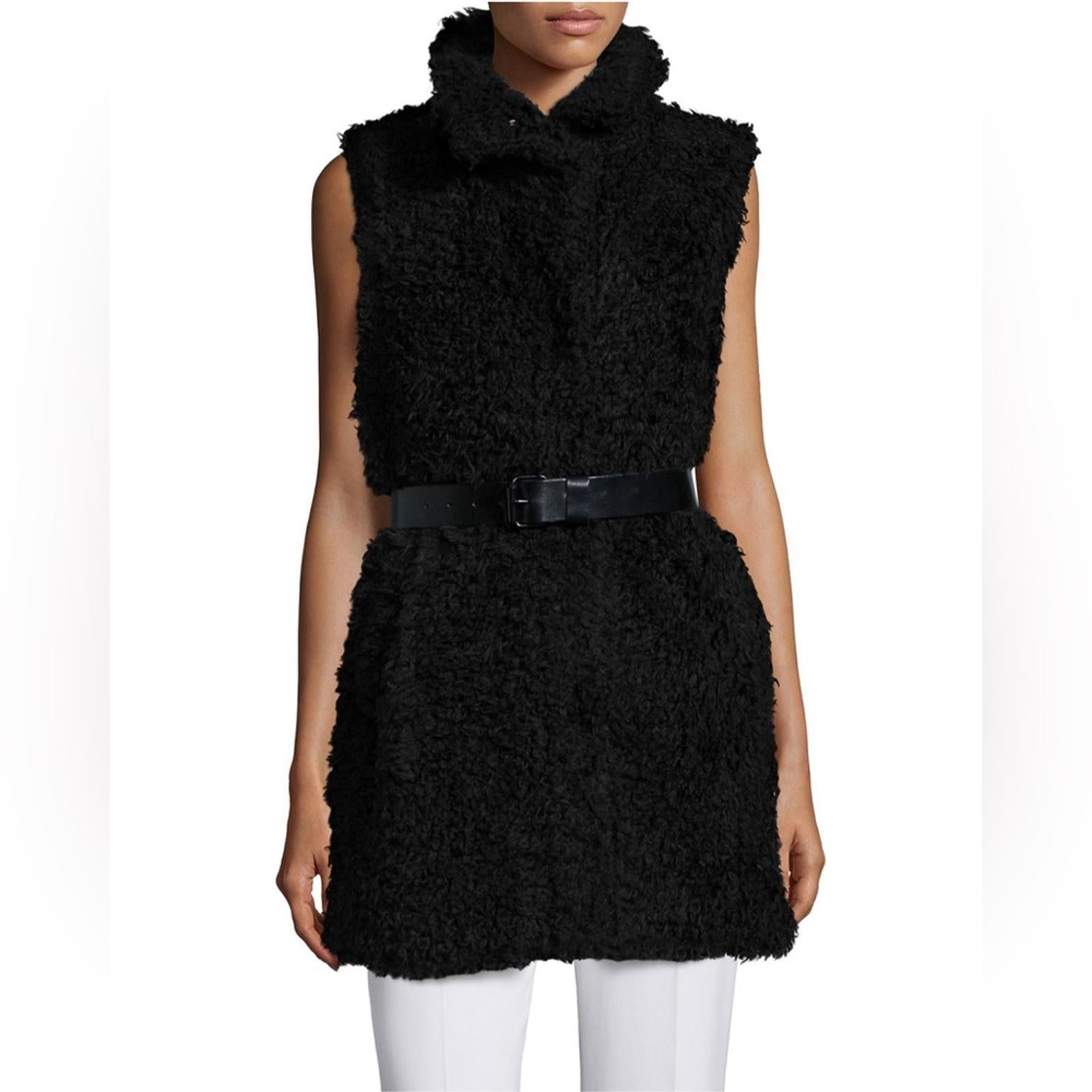 Theory Visterna B. Faux-Fur Vest Black, Size S Retail $395 (Excellent Condition)