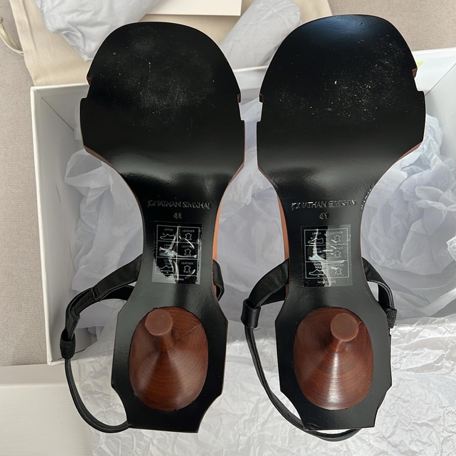 Simkhai Roma Heeled Leather Sandals, Black Size 41 New in Box