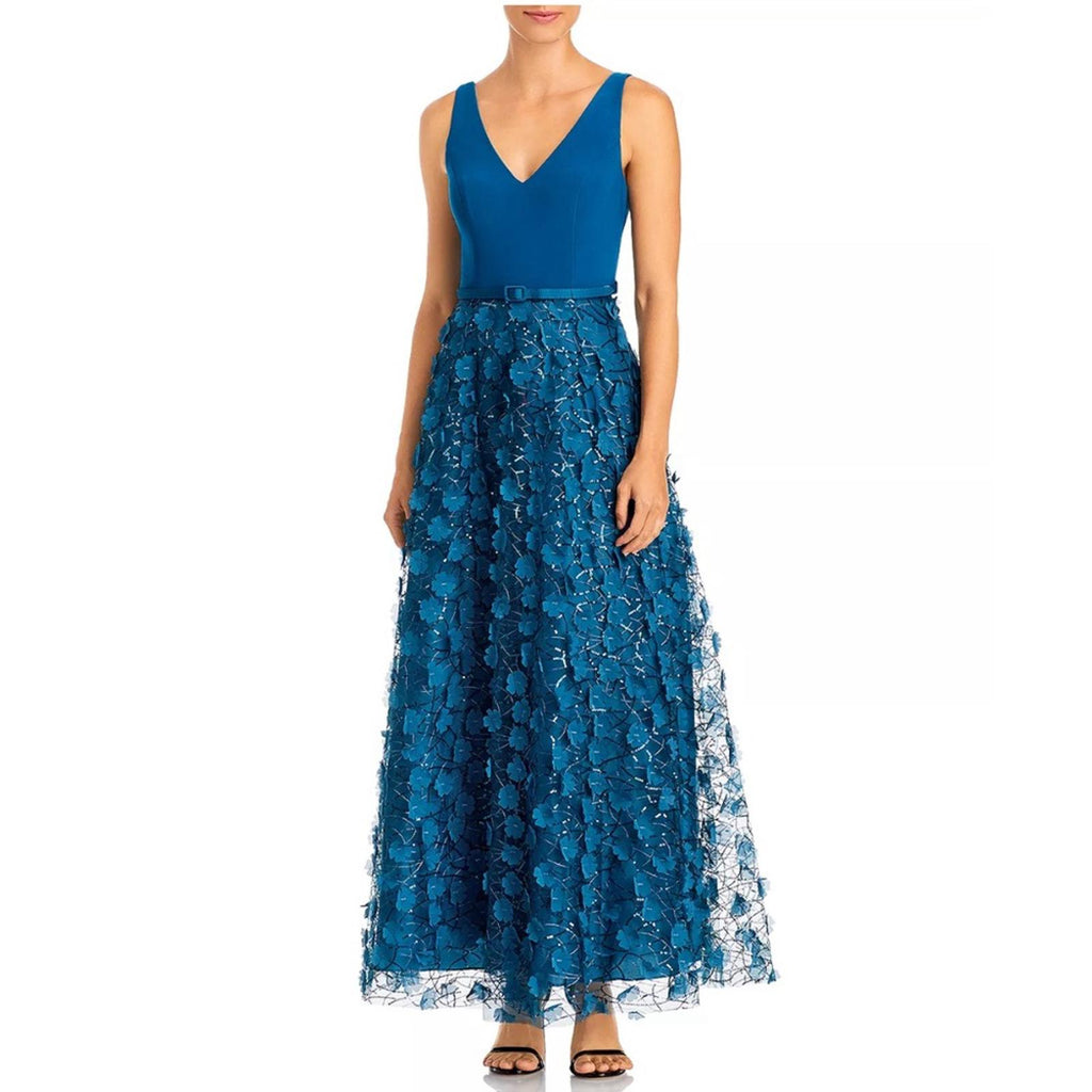 Eliza J V-Neck Fit + Flare Gown in Teal, Size 10 New w/Tag SOLD OUT