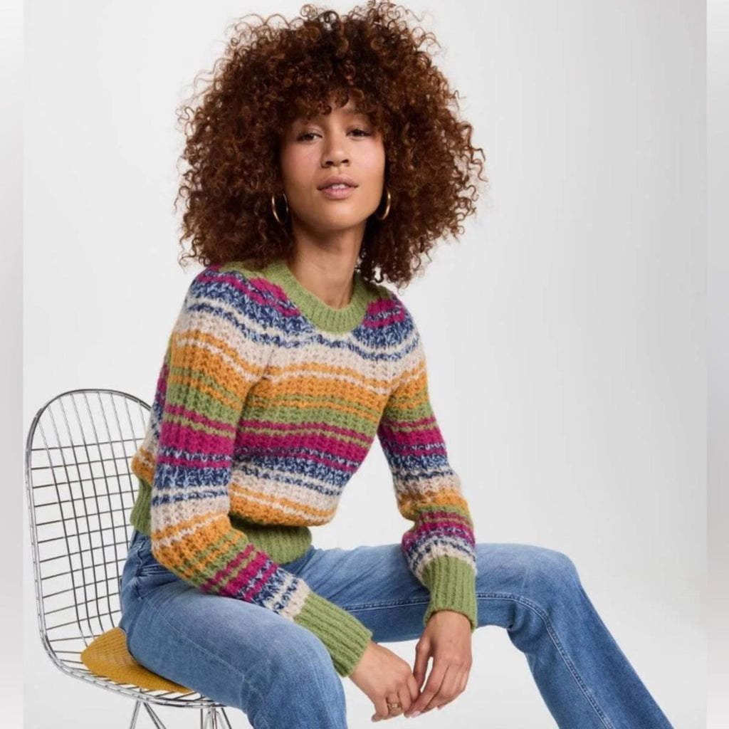NEW MOTHER The Inset Puff Sleeve Jumper Sweater, Size L New w/Tag Retail $325