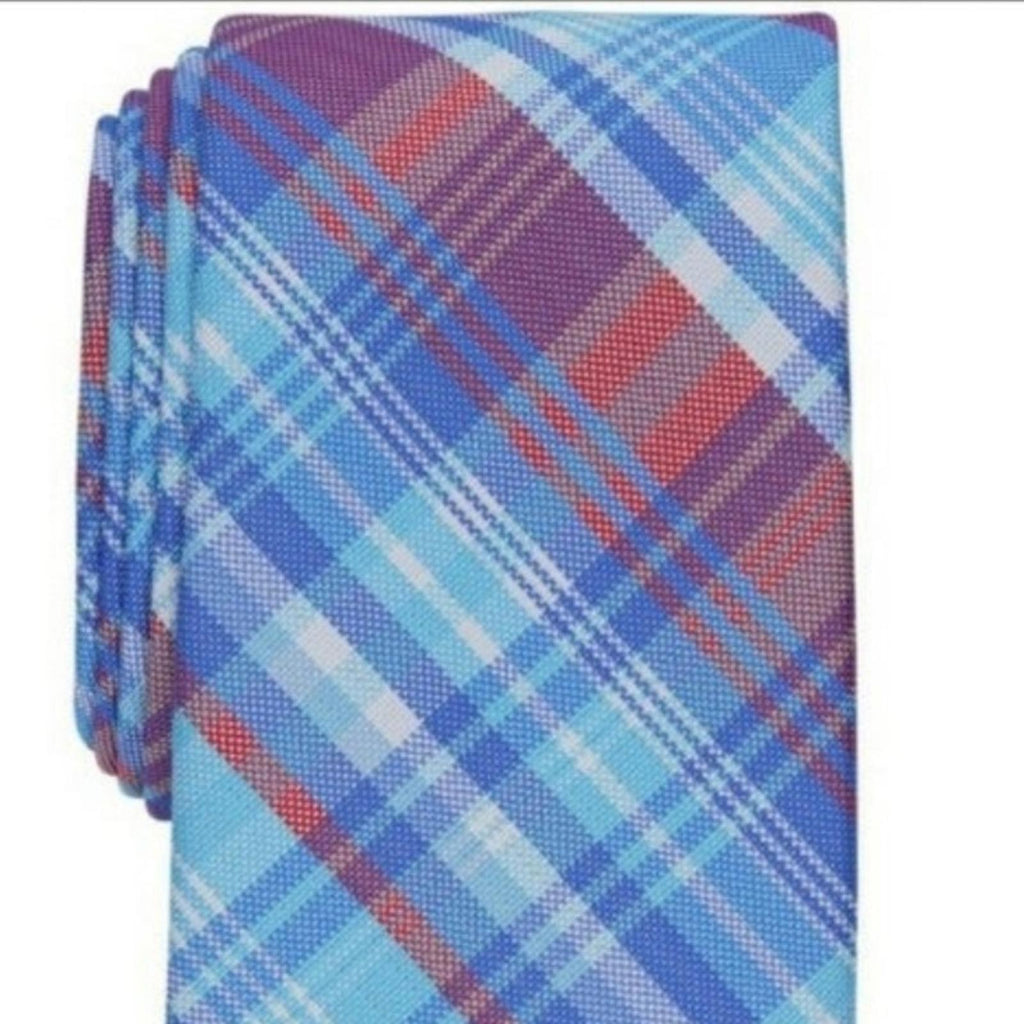 Club Room Garcia Plaid Neck Tie in Aqua Blue Pink,
Style 1CRC22-1029 New w/Tag