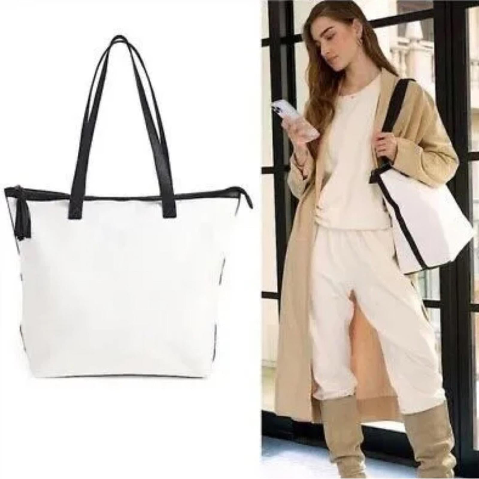 NWT Walter Baker Carly Bag, Canvas Vegan Leather Tote, New w/Tag Retail $198
