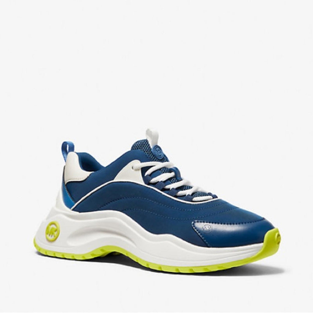 Michael Kors Dara Color-Block Nylon Trainers, River Blue Size 8.5M Retail $195
