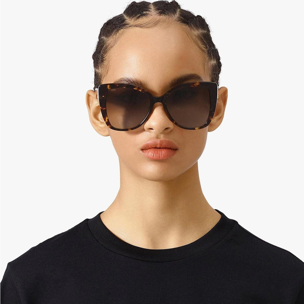 MCM Butterfly Sunglasses with Gradient Grey Lenses, Brown/Tortoise, NWT