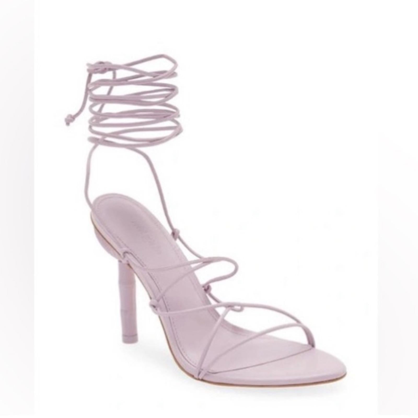 Cult Gaia Soleil Lace Up Strappy Heel Sandals in Lavender, EXCELLENT, Size 42