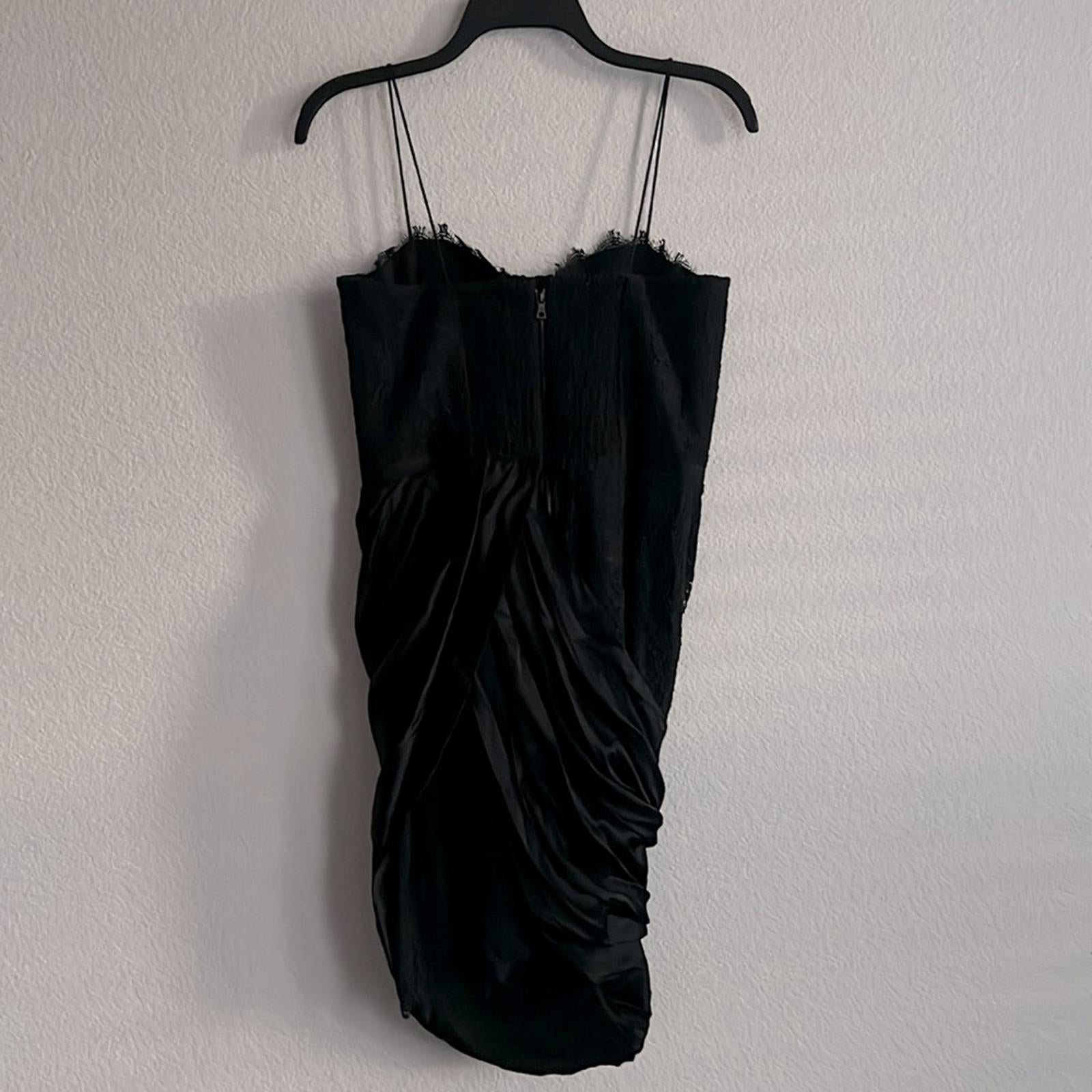 Alice and Olivia Rose Lace Draped Bustier Mini Dress, Size 6 New w/Tag $595