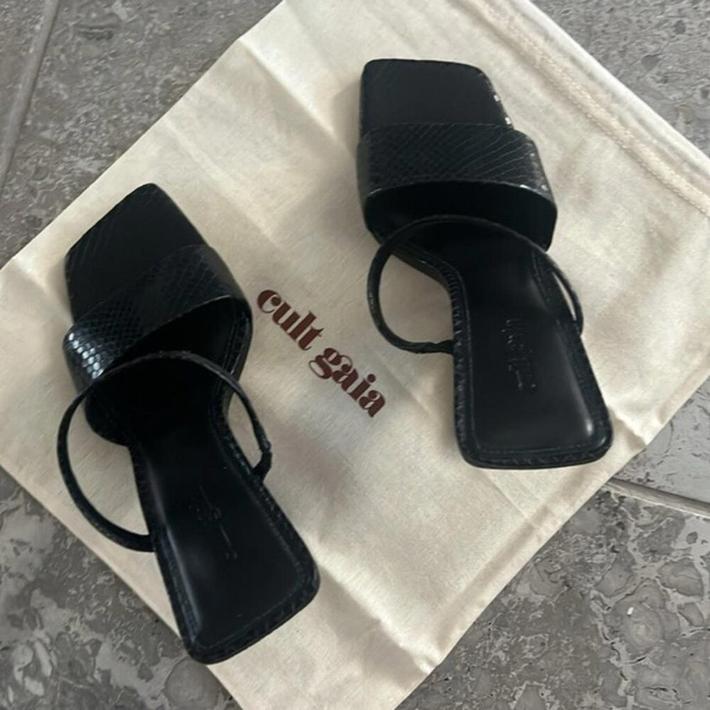 Cult Gaia x Revolve BLACK Rene Cut-Out Heel Sandals, EU39 NEW +DustBag