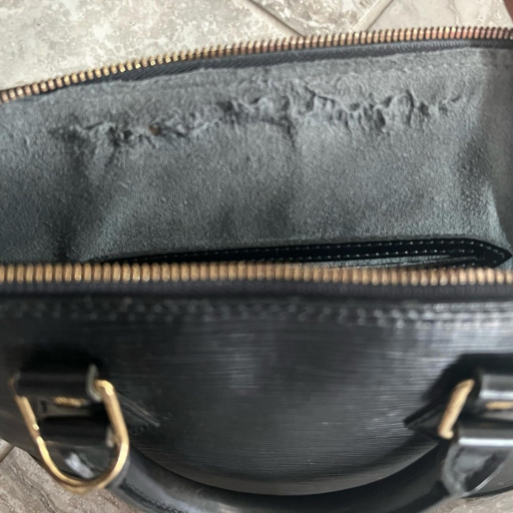 Louis Vuitton Alma PM Epi Leather Top Handle Bag Black Retail $1,394.99