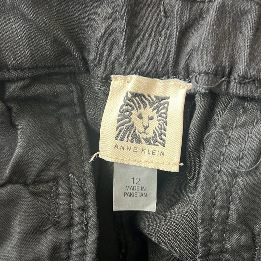 NEW Anne Klein High Rise Pull On Flared Pants, Onyx Wash, US 12 New w/Tag $89
