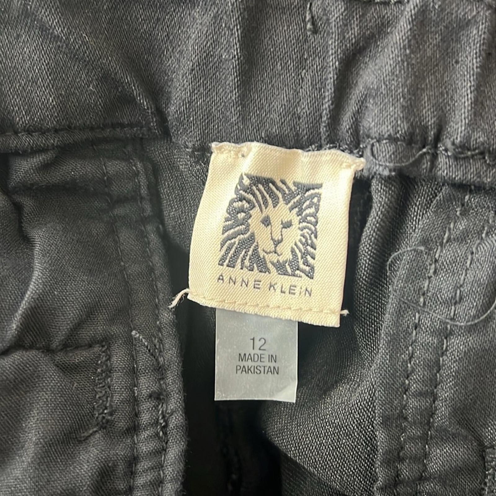 NEW Anne Klein High Rise Pull On Flared Pants, Onyx Wash, US 12 New w/Tag $89