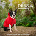 Reebok Dog Hoodie – Fleece Dog Sweater with Leash Hole in Red, Size S NEW w/Tag