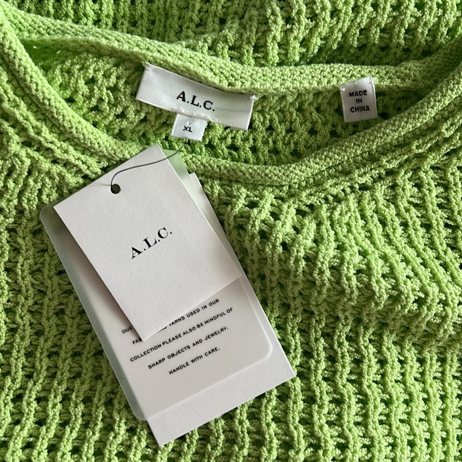 New A.L.C Loose Knit Sweater in Lime Green, Size XL New w/Tag Retail $350