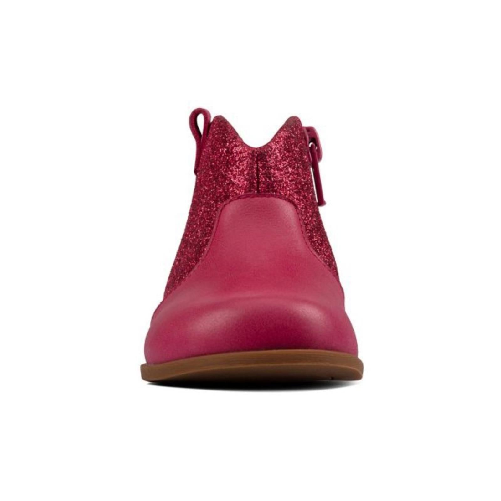 NEW Clarks Drew Dawn Toddler Booties Raspberry Leather Size UK 4G, US 4.5W £42