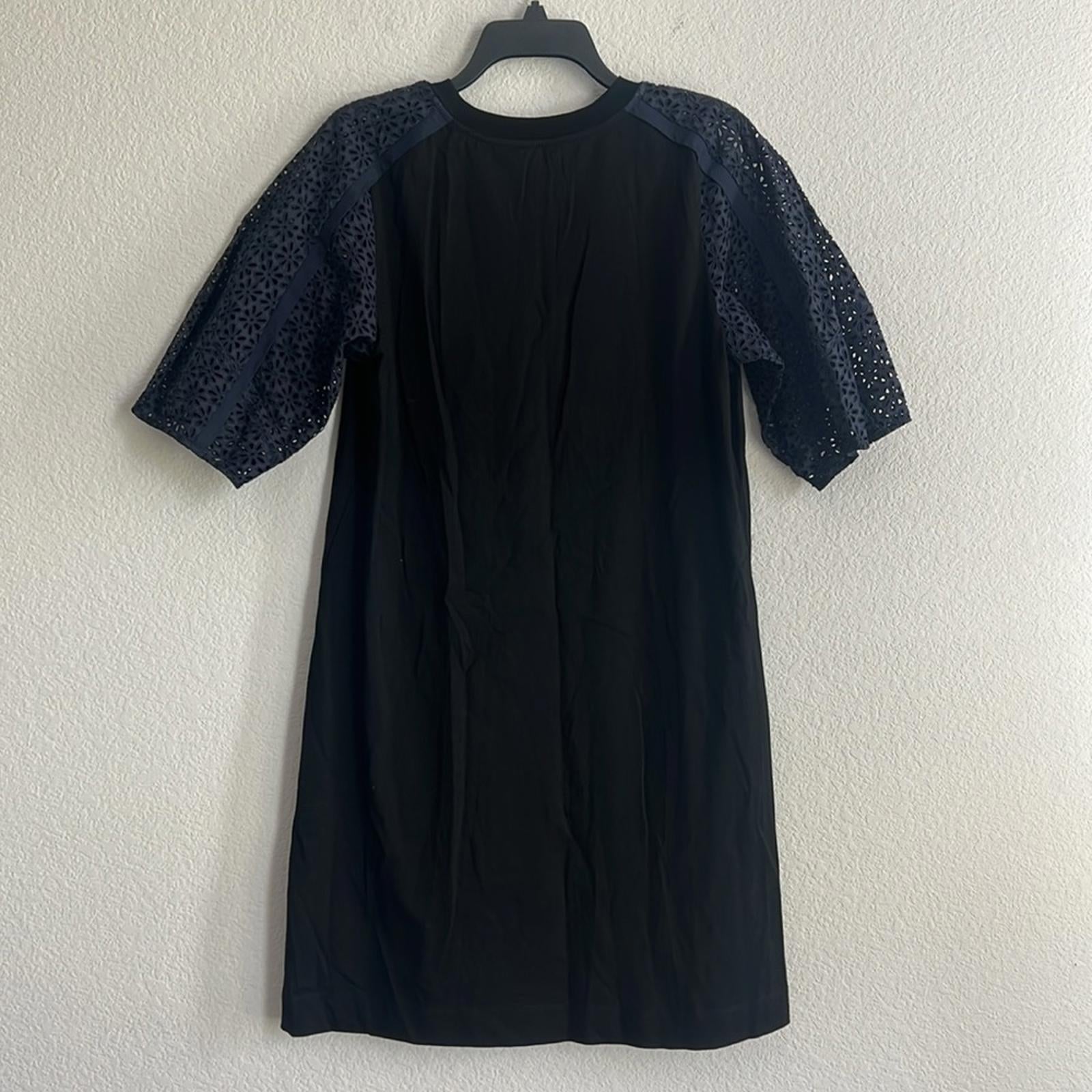 3.1 Phillip Lim Broderie Sleeve Dress in Black Midnight, NWT, Size S
