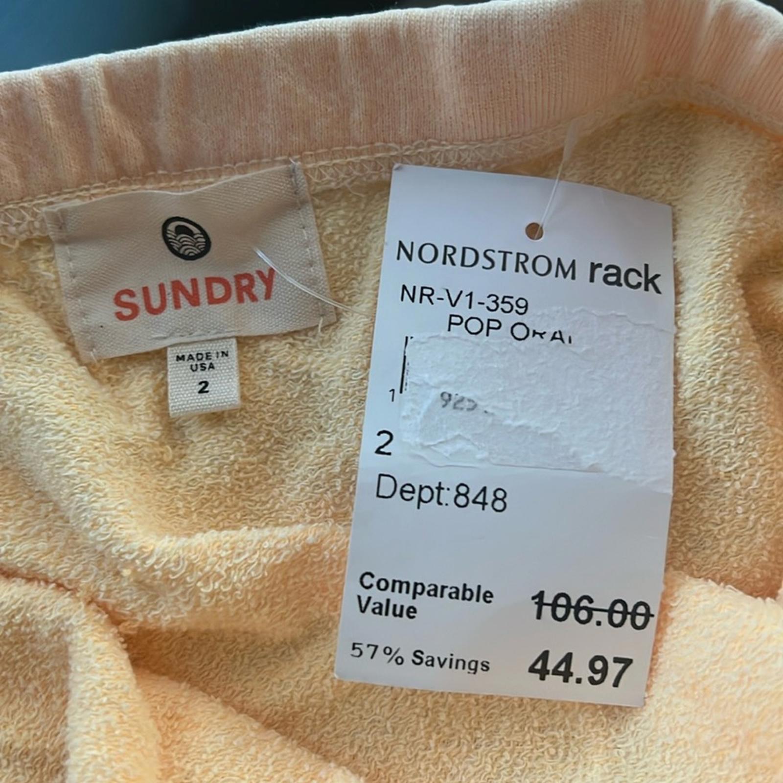 Sundry Anthropologie Peach Mini Skirt w/Side Ruching, Size 2(Medium) Retail $106