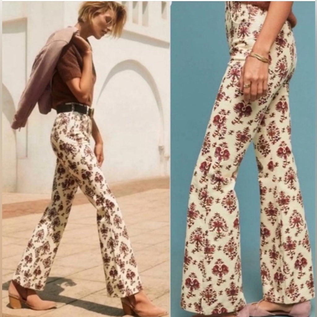 Anthro’s Pilcro and the Letterpress High-Rise Bootcut Retro Cords Pants Size 28