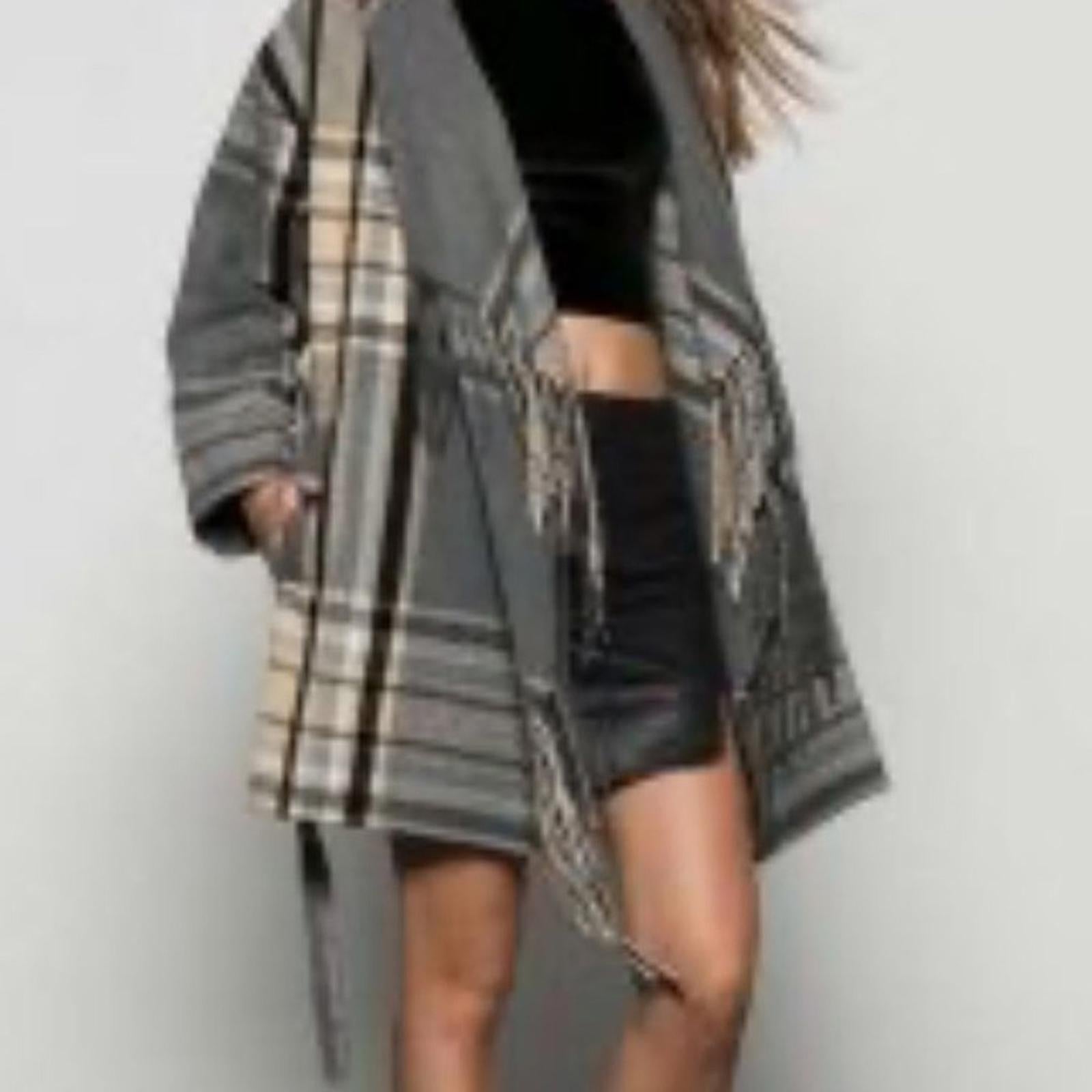 Buffalo’s I jeans Plaid Fringe Cardigan, Size M