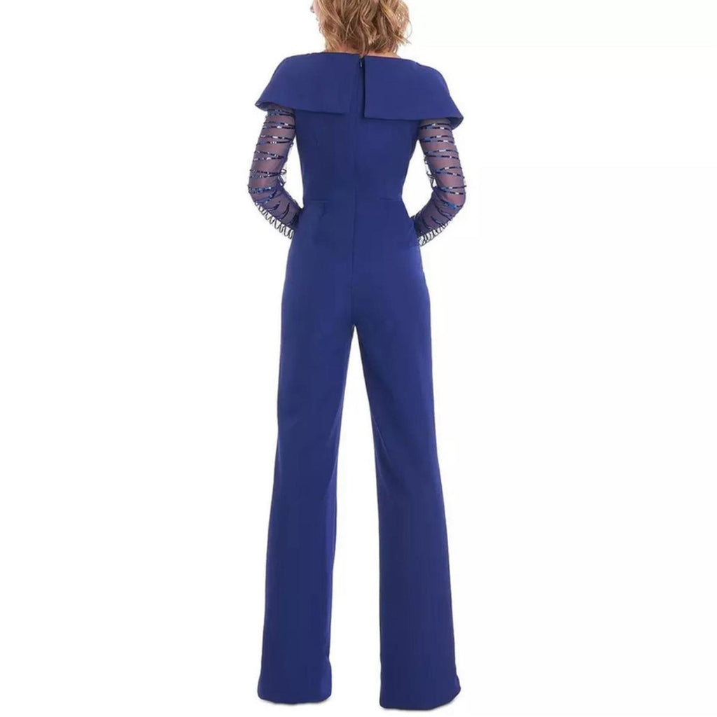 JS Collections Sequined Pintuck Jumpsuit in Blue, Size 4 New w/Tag, Retail $298